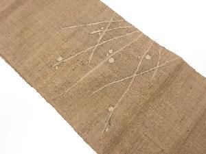 手織り紬幾何学模様織出し名古屋帯